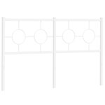 vidaXL Tête de lit de remplacement métal blanc 135 cm