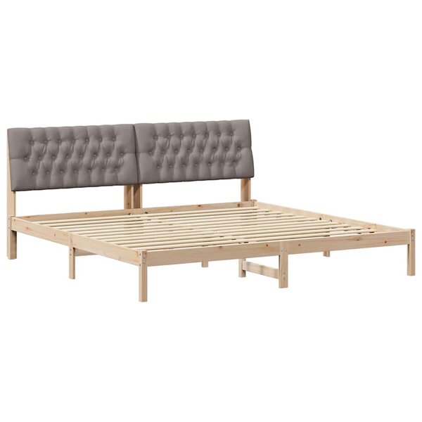 vidaXL Cadre de lit avec tête de lit rembourrée Marron 200 x 200 cm
