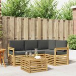 vidaXL Ensemble de canapés d'extérieur 5 Pièces Blanc et anthracite