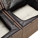 vidaXL Salon de jardin 4 Pièces avec coussins marron résine tressée