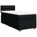 vidaXL Sommier à lattes de lit et matelas Noir 80x200 cm Tissu