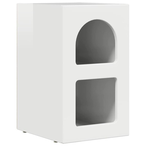 vidaXL Table de chevet Blanc brillant 29 5 x 33 5 x 50 cm