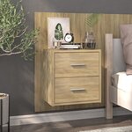 vidaXL Tables de chevet murales 2 Pièces Chêne sonoma