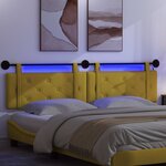 vidaXL Tête de lit suspendue Avec lumière LED Jaune Velours