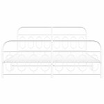 vidaXL Cadre de lit métal sans matelas et pied de lit blanc 193x203 cm