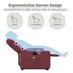 vidaXL Fauteuil inclinable de massage électrique rouge bordeaux