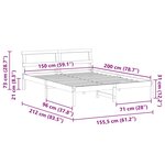 vidaXL Cadre de lit Blanc 150 x 200 cm Bois massif en pin