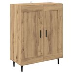 vidaXL Haut Armoire 2 Pièces Chêne artisanal Bois Aggloméré et Verre