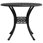 vidaXL Table de jardin noir Ø90x75 cm aluminium coulé
