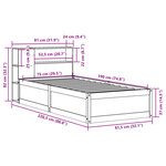 vidaXL Cadre de lit sans matelas blanc 75x190 cm bois de pin massif