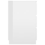 Bureau table poste de travail meuble d'ordinateur informatique étude brillant 140 x 50 x 77 cm bois d'ingénierie blanc 02_0023549