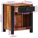 vidaXL Cabinet de chevet Marron 40 x 35 x 50 cm Bois d'acacia massif