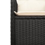 vidaXL Ensemble de bistro de jardin 7 Pièces coussins noir poly rotin