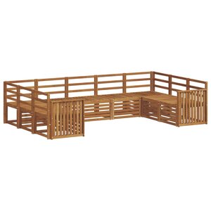 vidaXL Ensemble de canapé d'angle 9 Pièces Naturel