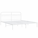 vidaXL Cadre de lit métal avec tête de lit blanc 183x213 cm