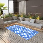 vidaXL Tapis d'extérieur ARAKIL bleu et blanc 120x180 cm PP