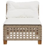 vidaXL Canapé de jardin sans accoudoirs coussins beige résine tressée
