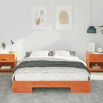 vidaXL Cadre de lit surélevé avec stockage Marron Bois massif en pin