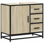 vidaXL Armoire lavabo de salle de bain chêne sonoma bois d'ingénierie