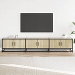 vidaXL Meuble TV chêne sonoma 210x35x41 cm bois d'ingénierie