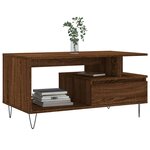 vidaXL Table basse Chêne marron 90x49x45 cm Bois d'ingénierie