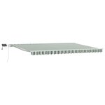 vidaXL Auvent Rétractable Vert et blanc 500 × 350 cm Tissu et acier