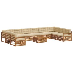 vidaXL Ensembles de canapés avec coussin 11 Pièces Naturel et Beige