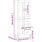 vidaXL Buffet haut Gris béton 69 5x34x180 cm Bois d'ingénierie