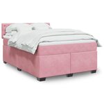 vidaXL Sommier à lattes de lit avec matelas Rose 140x190 cm Velours