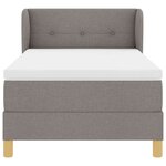 vidaXL Lit à ressorts avec matelas Taupe 90 x 190 cm tissu