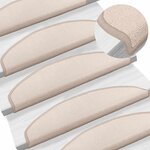 vidaXL Tapis d'escalier auto-adhésifs 15 Pièces Taupe 80 x 24 5 x 3 5 cm