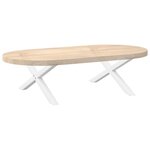 vidaXL Pieds de table basse en forme de X  2 pièces  blanc  70 x (30-31) cm  acier
