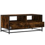 vidaXL Table basse chêne fumé 100x50x45 cm bois d'ingénierie et métal