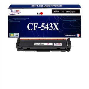 T3AZUR -Toner compatible avec CF543X (203X) pour HP Color LaserJet Pro M254dw M254nw - Magenta