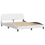 vidaXL Lit avec matelas Dover blanc 160x200 cm similicuir