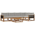 vidaXL Ensemble de canapés d'extérieur 6 Pièces Naturel et Gris clair