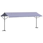 vidaXL Auvent autoportant bleu et blanc 600x300 cm tissu et acier