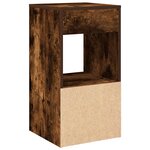 vidaXL Table de chevet avec tiroir chêne fumé 35x34x66 5 cm