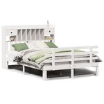 vidaXL Lit bibliothèque sans matelas blanc 150x200 cm bois pin massif