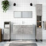 vidaXL Armoire de bain avec miroir gris béton bois d'ingénierie