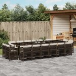 vidaXL Ensemble à manger de jardin et coussins 17 Pièces marron rotin