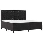 vidaXL Lit à Ressorts avec Matelas LED Noir 200 x 200 cm Velours