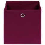 vidaXL Boîtes de rangement 10 Pièces Tissu intissé 28x28x28cm Rouge foncé