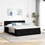 VidaXL Cadre de lit ottoman avec matelas noir 200x200cm tissu