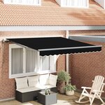 vidaXL Auvent Rétractable Noir 300 x 250 cm tissu