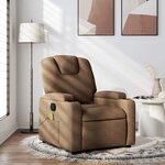 vidaXL Fauteuil de massage inclinable Marron Tissu