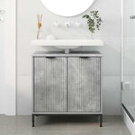 vidaXL Meuble de Lavabo de Salle de Bain avec stockage Gris béton