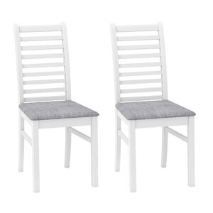 Lot de 2 chaises de salle à manger rembourrées 41 x 52 5 x 93 5 cm confort optimal style fermier en bois blanc 20_0012441