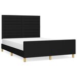 vidaXL Cadre de lit avec tête de lit Noir 140x190 cm Tissu