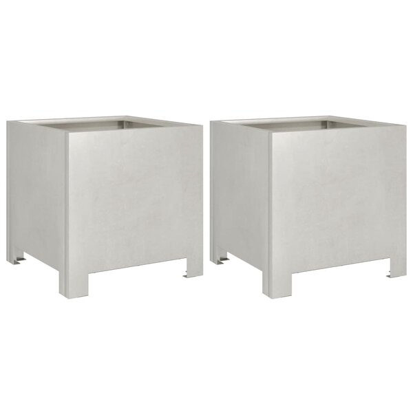vidaXL Jardinières 2 Pièces 30x30x30 cm acier inoxydable
